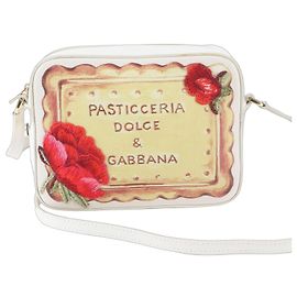 Dolce & Gabbana PASTICCERIA Schultertasche aus Leder mit Blumenstickerei