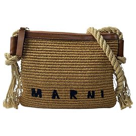 Marni Brauner Raffia-Korbbeutel