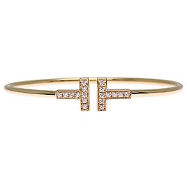 Autre Marque Bracciale in filo di diamante T in oro giallo 18K Tiffany & Co.