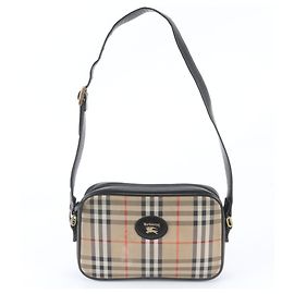 Bolsa de Ombro em Couro Burberry Nova Check Shadow Horse