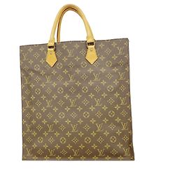 Louis Vuitton Monogram Sac Plat Tote Bag M51140 Brown