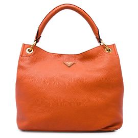 Prada Orange Vitello Daino Hobo-Tasche