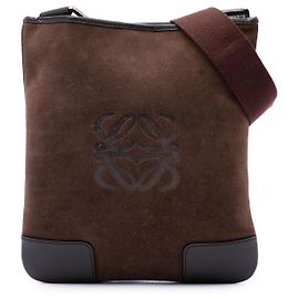 Bandolera Anagram LOEWE de ante marrón