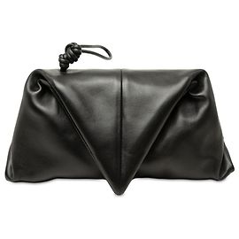 Clutch Trine Fold Over in nappa nera Bottega Veneta