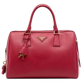 Bolso Bowler Convertible Prada Red Saffiano Lux con Lazo