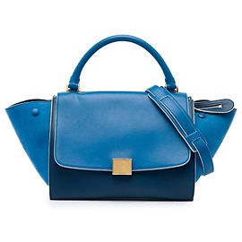 Céline Bolso Trapeze Celine Blue Small de piel de becerro bicolor y nubuck