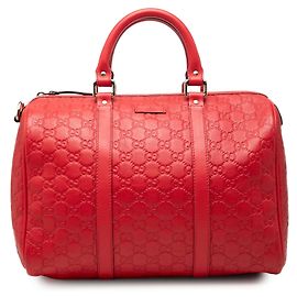 Gucci Joy Boston Bag Medium Guccissima Rot