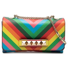 Bolsa de Ombro Valentino Red Vitello 1973 Va Va Voom Rockstud Rainbow