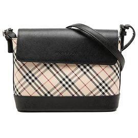 Burberry Beige Nova Check Canvas Crossbody-Tasche