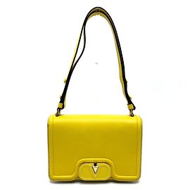 Bolso de hombro con solapa Valentino Yellow Logo