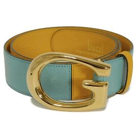 Gucci Standard Gürtel Hellblau und Gelb