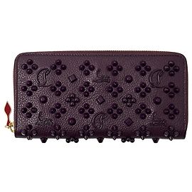 Cartera larga de piel morada Christian Louboutin