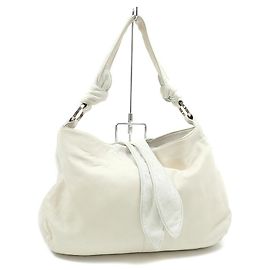 Bolsa Loewe em couro branco