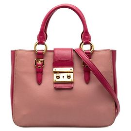 Bolso de mano/Bolso de hombro Miu Miu de cuero Madras rosa