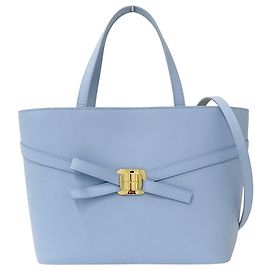 Borsa in pelle azzurra Salvatore Ferragamo