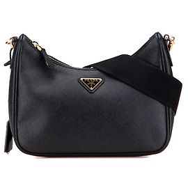 Prada Triangle Logo Plate Shoulder Bag 1BH204