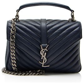 Autre Marque Saint Laurent College mittlere Schultertasche aus gestepptem Kalbsleder mit Monogramm