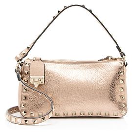 Valentino Garavani Borsa a tracolla Rockstud Small in vitello metallizzato Valentino