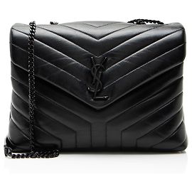 Autre Marque Saint Laurent Matelasse Calfskin Monogram LouLou Chain Medium Shoulder