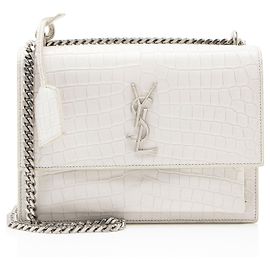 Autre Marque mala de ombro média Sunset em couro com relevo de crocodilo e monograma Saint Laurent