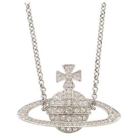 Collana Vivienne Westwood Orb Metal Rhinestone Silver