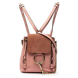 Chloé Chloe Faye Sac à dos/Sac à main 2-Way en cuir daim rose