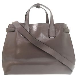 Bolsa de Ombro Burberry 2-Way Soft Banner em Couro Patente
