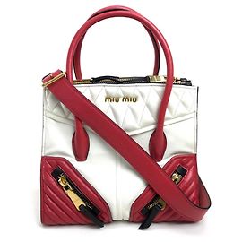 Borsa Miu Miu Matelassé in pelle rossa e bianca