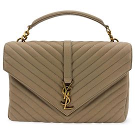 Autre Marque Saint Laurent Classic Monogram College Matelasse Chevron Leather Medium