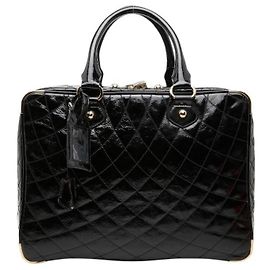Borsa a mano Boston trapuntata nera Bally