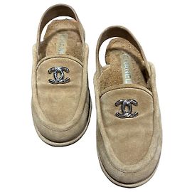 Chanel Slingback-Loafer Wildleder Shearling