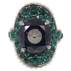 Gucci Ring aus Metall mit Steinen, Strass und Kunstperlen