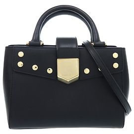 Sac à main 2-Way en cuir noir Jimmy Choo Rocket Studs