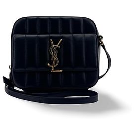 Autre Marque Saint Laurent Vicky Camera Vertical Quilted Leather Medium