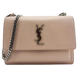 Autre Marque Bolso bandolera Saint Laurent Sunset de piel metálica craquelada Small