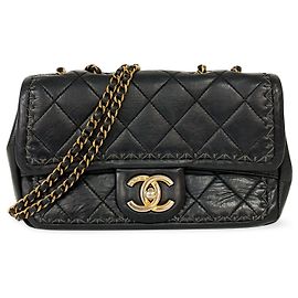 Chanel Whipstitch Quilted Velvet Calfskin Small