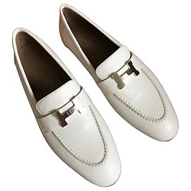 Hermès Weiße Leder-Loafer