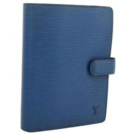 LOUIS VUITTON Epi Agenda MM Terminplaner-Hülle Blau R20055 LV Auth 203811