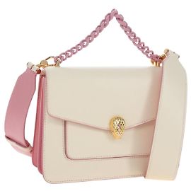 Bulgari Borsa a mano BVLGARI Serpenti in pelle 2way Ivory Gold Auth 200070SAM