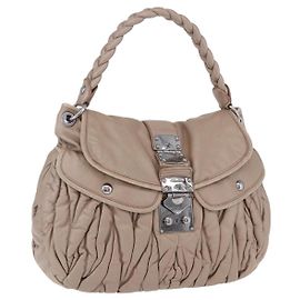 Borsa Miu Miu Matelassé Beige Silver Auth 199449