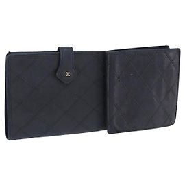 Portefeuille CHANEL en cuir Lot de 2 Noir CC Auth bs36925