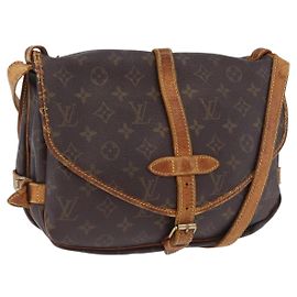 LOUIS VUITTON Monogram Saumur 30 Shoulder Bag M42256 LV Auth hk4112