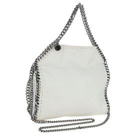 Stella Mc Cartney Stella MacCartney Chain Falabella Tasche Polyester 2way White Silver Auth 203007A