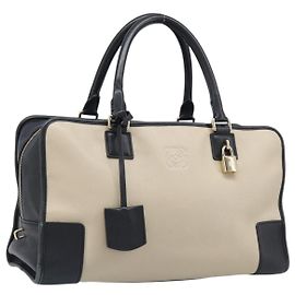 Borsa a mano LOEWE Amazona 36 in pelle color avorio, tono oro, autentica 202837