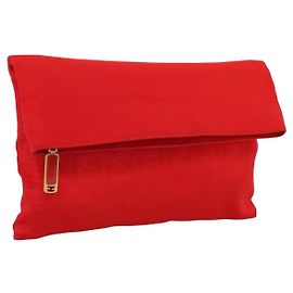 Borsa a pochette FENDI Zucca Canvas Rosso Oro Auth 200728A