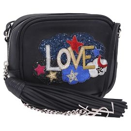 Autre Marque Borsa a tracolla SAINT LAURENT Pelle Nero Argento 457574 Auth ka6144M