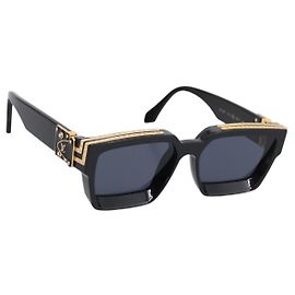 LOUIS VUITTON 1.1 Millionaire Sunglasses Plastic Black Gold Z1165E Auth 203374M