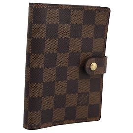 LOUIS VUITTON Damier Ebene Agenda PM Day Planner Cover R20700 LV Auth am12596V