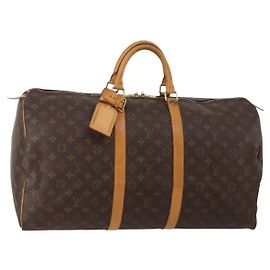 LOUIS VUITTON Monogram Keepall 55 Boston Bag M41424 LV Auth 196871V