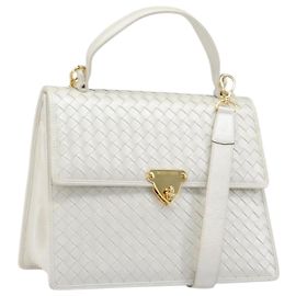 Borsa BOTTEGA VENETA INTRECCIATO in pelle 2way White Gold Auth 200425V